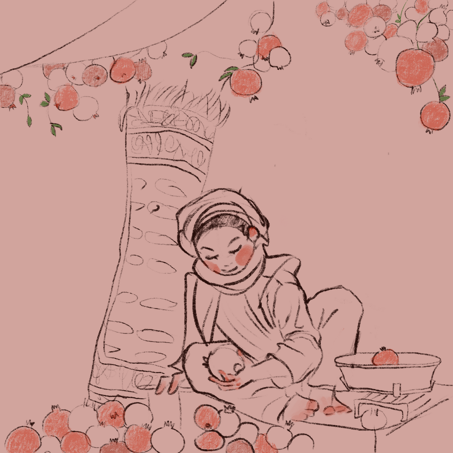 Pomegranate boy Print